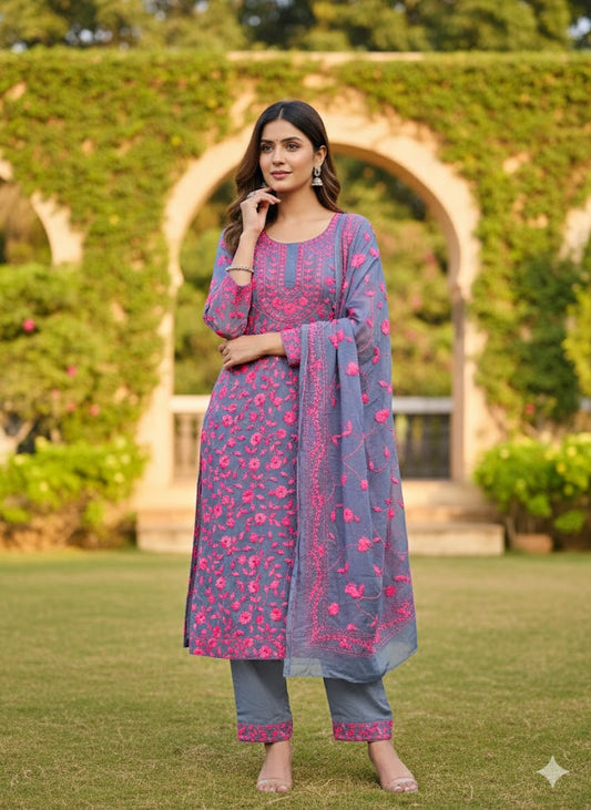 Chikonwala's Exclusive Hand Embroidered Fulkari Dress