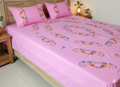 Chikonwala's Hand Embroidered Floral Design Bedsheet