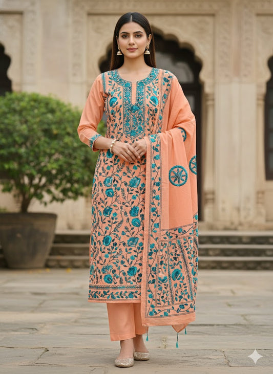 Chikonwala's Exclusive Hand Embroidered Fulkari Dress