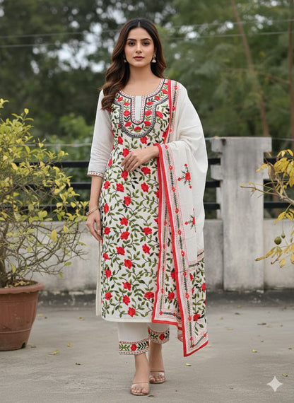 Chikonwala's Exclusive Hand Embroidered Fulkari Dress