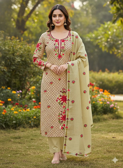 Chikonwala's Exclusive Hand Embroidered Fulkari Dress