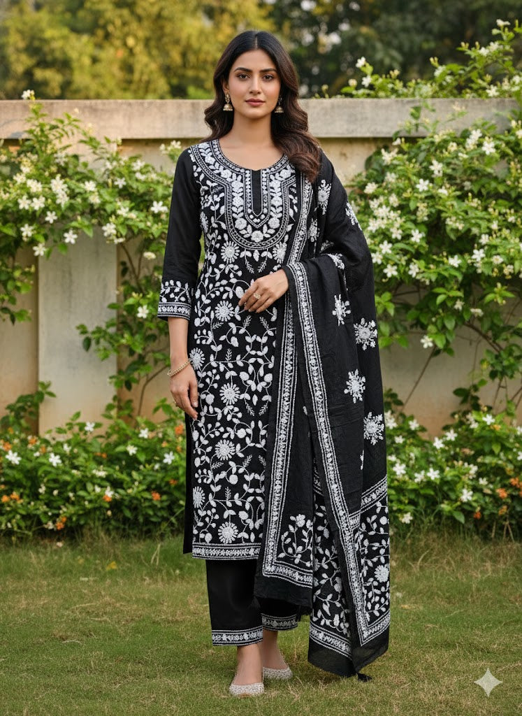 Chikonwala's Exclusive Hand Embroidered Fulkari Dress