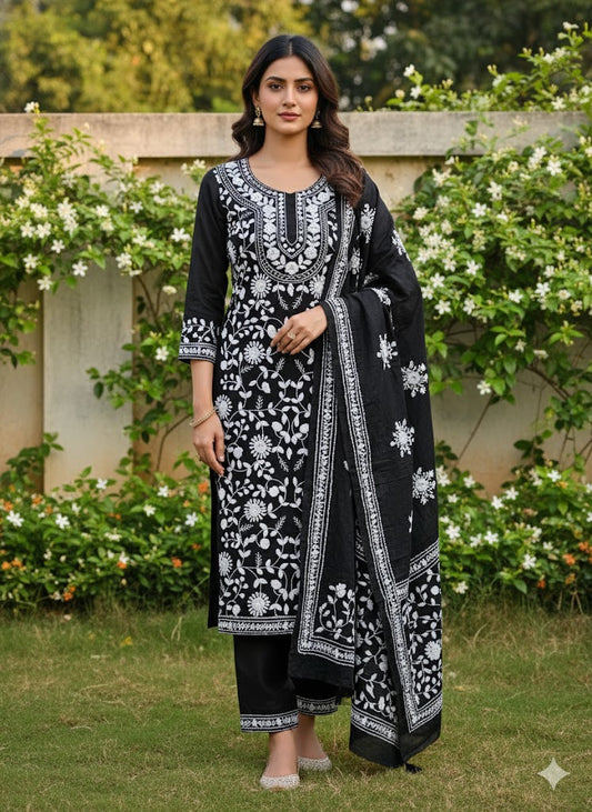 Chikonwala's Exclusive Hand Embroidered Fulkari Dress