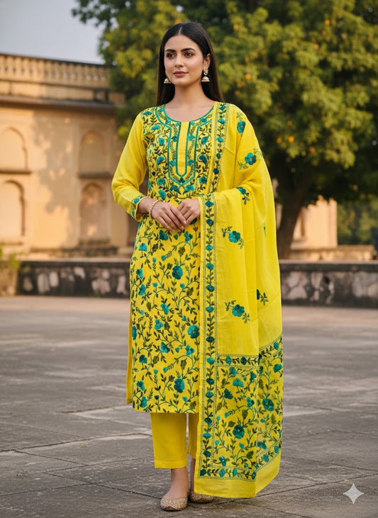 Chikonwala's Exclusive Hand Embroidered Fulkari Dress