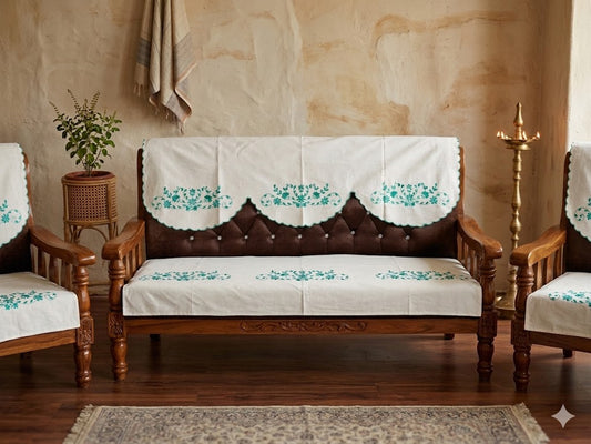 Hand Embroidered Sofa Cover (3+1+1 Seater)