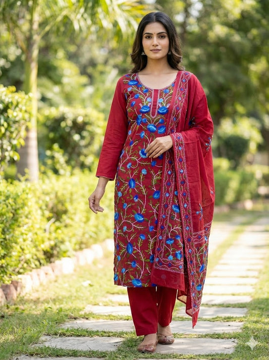 Chikonwala's Exclusive Hand Embroidered Fulkari Dress