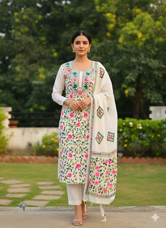 Chikonwala's Exclusive Hand Embroidered Fulkari Dress