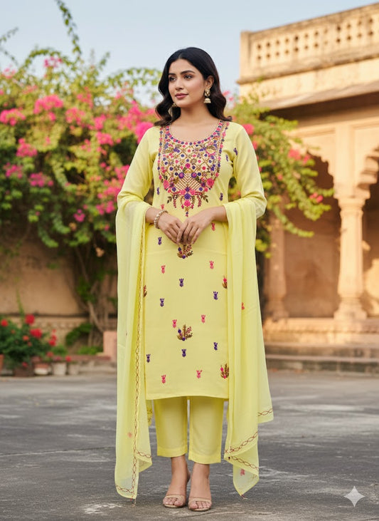 Chikonwala's Exclusive Hand Embroidered Contrast Fulkari Dress