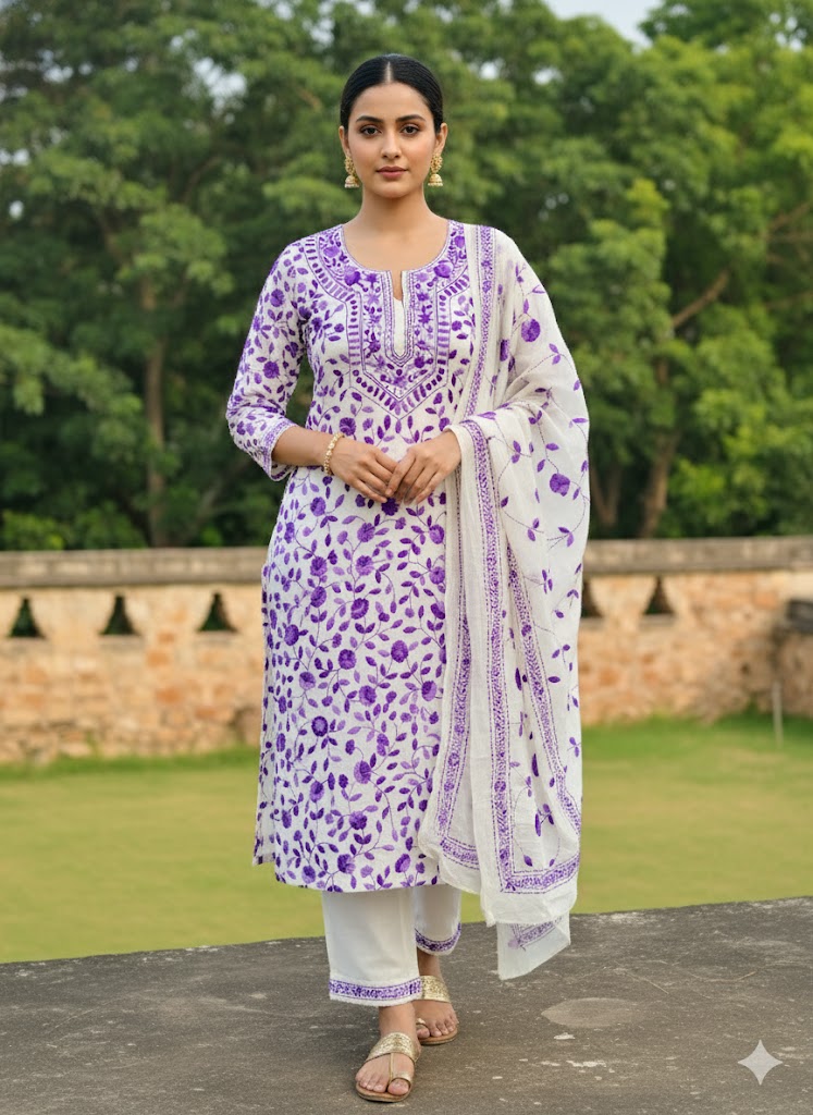 Chikonwala's Exclusive Hand Embroidered Fulkari Dress