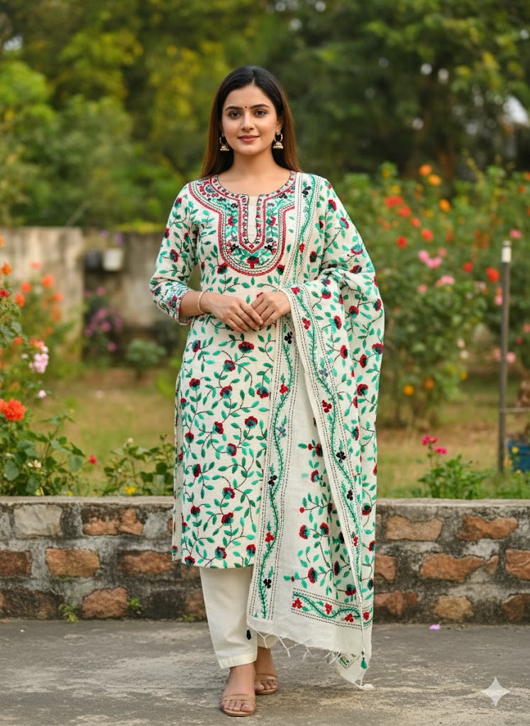 Chikonwala's Exclusive Hand Embroidered Fulkari Dress