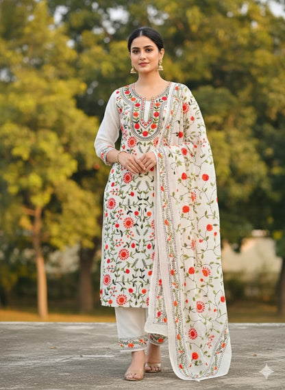 Chikonwala's Exclusive Hand Embroidered Fulkari Dress