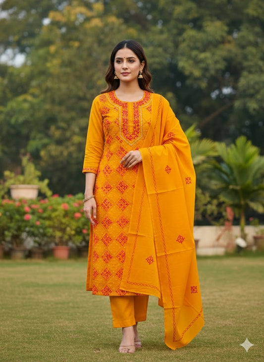 Chikonwala's Exclusive Hand Embroidered Bedding Dress Material