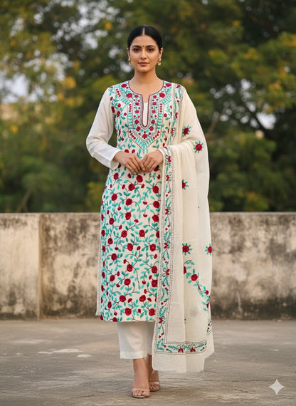 Chikonwala's Exclusive Hand Embroidered Fulkari Dress