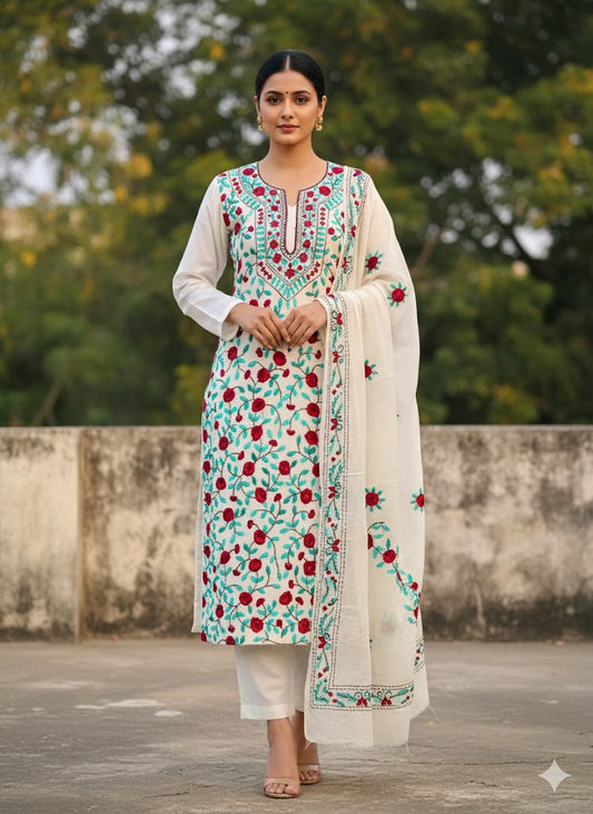 Chikonwala's Exclusive Hand Embroidered Fulkari Dress