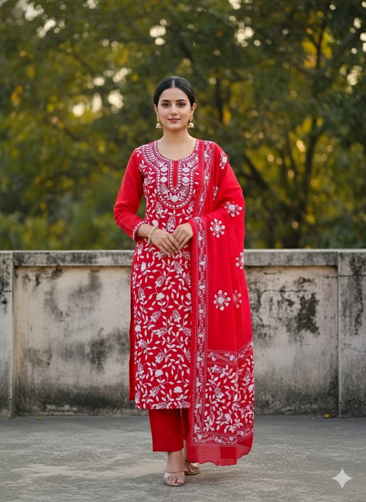 Chikonwala's Exclusive Hand Embroidered Fulkari Dress