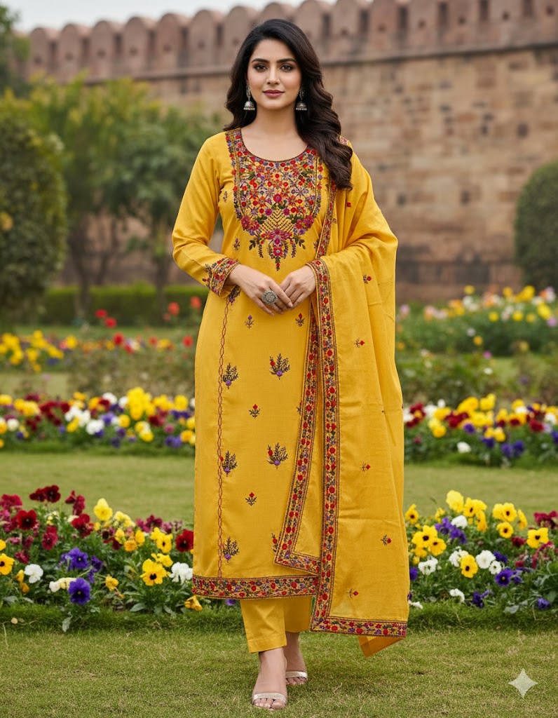 Chikonwala's Exclusive Hand Embroidered Fulkari Dress