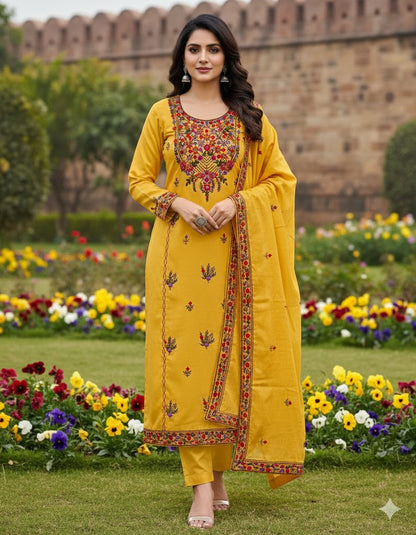 Chikonwala's Exclusive Hand Embroidered Fulkari Dress