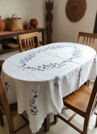 Hand Embroidered Floral Table Cover