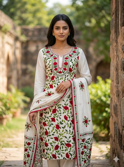 Chikonwala's Exclusive Hand Embroidered Fulkari Dress