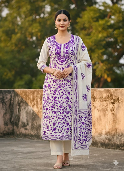 Chikonwala's Exclusive Hand Embroidered Fulkari Dress