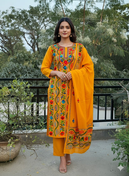 Chikonwala's Exclusive Hand Embroidered Fulkari Dress