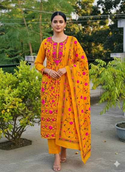 Chikonwala's Exclusive Hand Embroidered Fulkari Dress