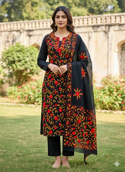 Chikonwala's Exclusive Hand Embroidered Fulkari Dress