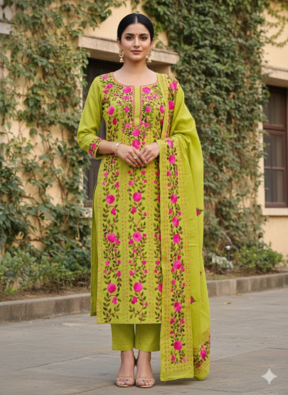 Chikonwala's Exclusive Hand Embroidered Fulkari Dress