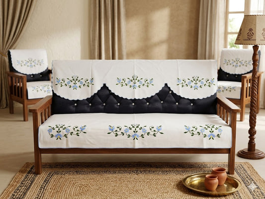 Hand Embroidered Sofa Cover (3+1+1 Seater)
