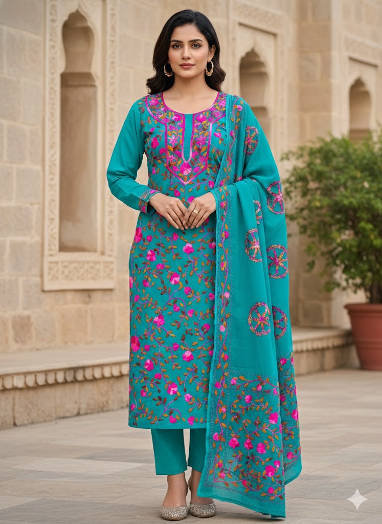 Chikonwala's Exclusive Hand Embroidered Fulkari Dress