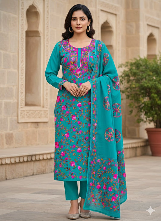 Chikonwala's Exclusive Hand Embroidered Fulkari Dress