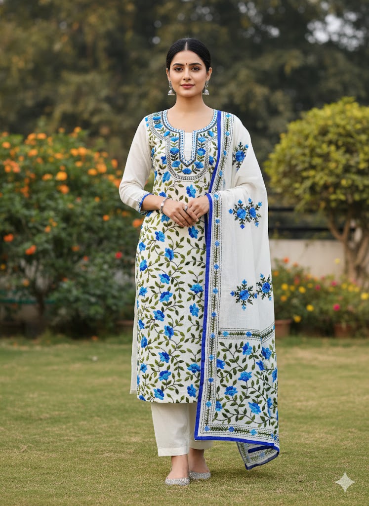 Chikonwala's Exclusive Hand Embroidered Fulkari Dress