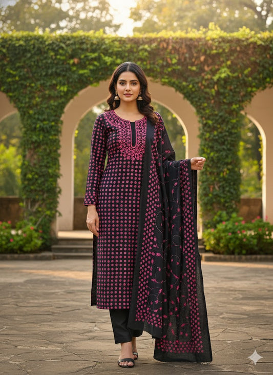 Chikonwala's Exclusive Hand Embroidered Fulkari Dress