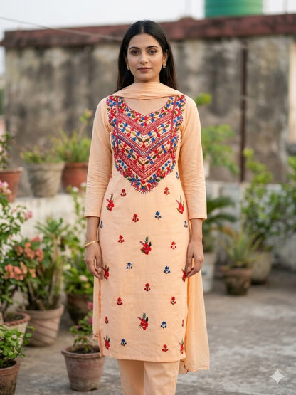 Chikonwala's Exclusive Hand Embroidered Bulian Stitch Dress Material