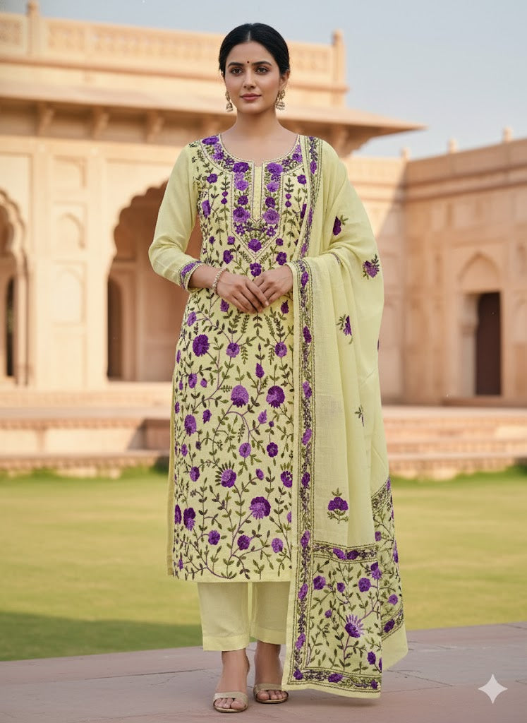 Chikonwala's Exclusive Hand Embroidered Fulkari Dress