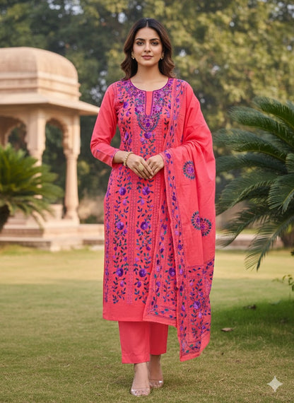 Chikonwala's Exclusive Hand Embroidered Fulkari Dress