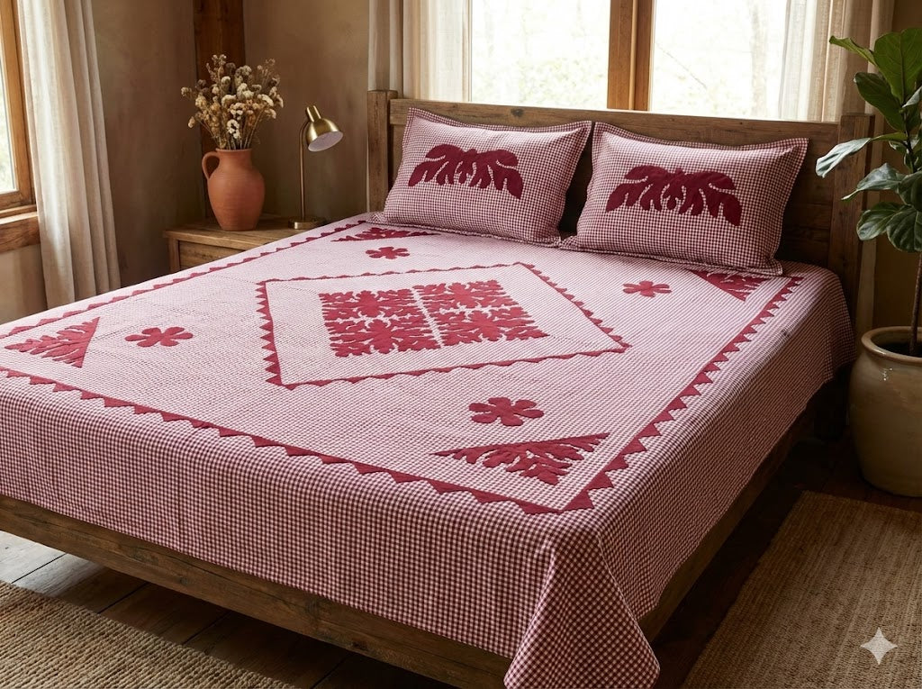 Chikonwala's Hand Pachwork Floral Design Bedsheet
