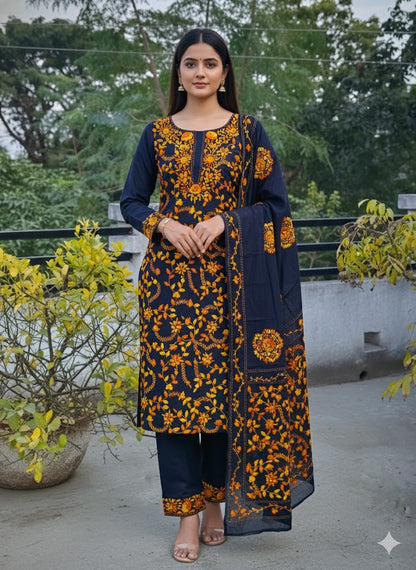 Chikonwala's Exclusive Hand Embroidered Fulkari Dress