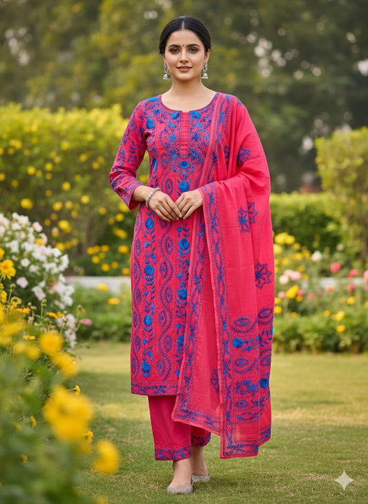 Chikonwala's Exclusive Hand Embroidered Fulkari Dress