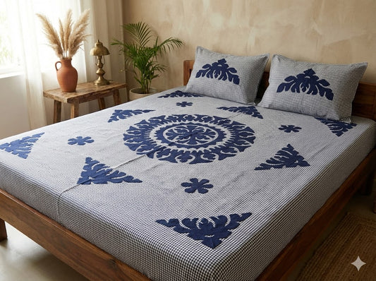 Chikonwala's Hand Pachwork Floral Design Bedsheet