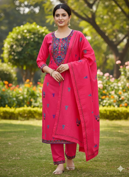 Chikonwala's Exclusive Hand Embroidered Fulkari Dress