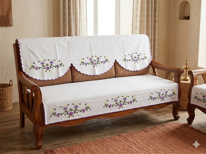 Hand Embroidered Sofa Cover (3+1+1 Seater)