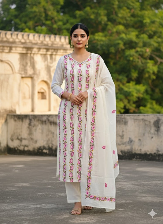 Chikonwala's Exclusive Hand Embroidered Fulkari Dress