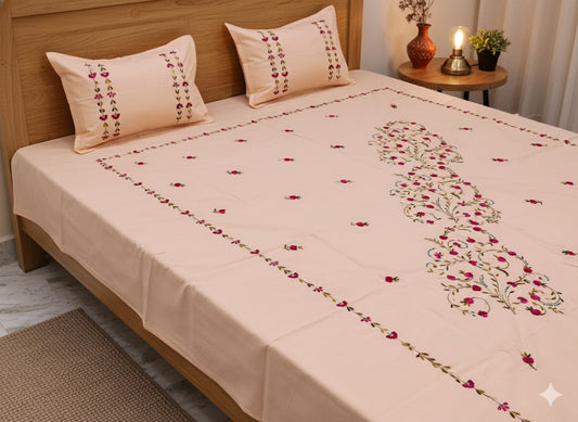 Chikonwala's Hand Embroidered Pure Cotton Bedsheet