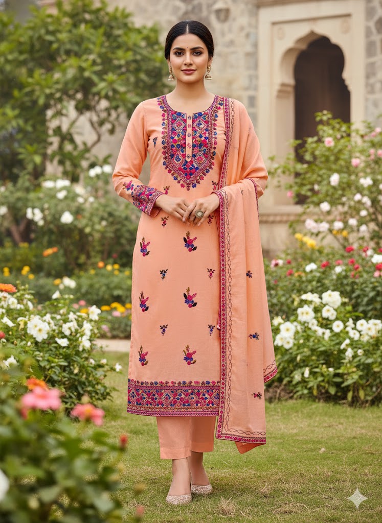 Chikonwala's Exclusive Hand Embroidered Fulkari Dress