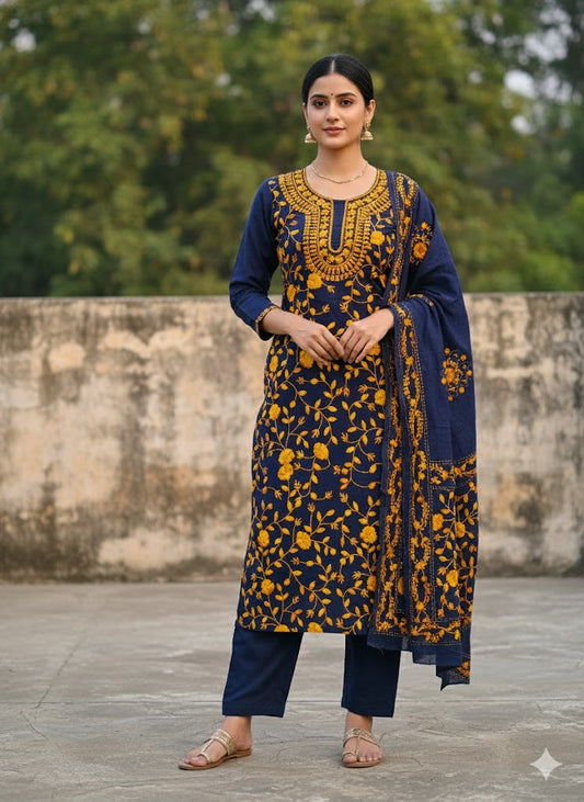 Chikonwala's Exclusive Hand Embroidered Fulkari Dress