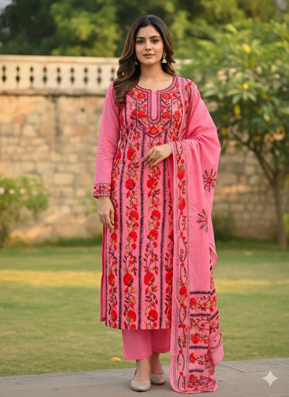 Chikonwala's Exclusive Hand Embroidered Fulkari Dress