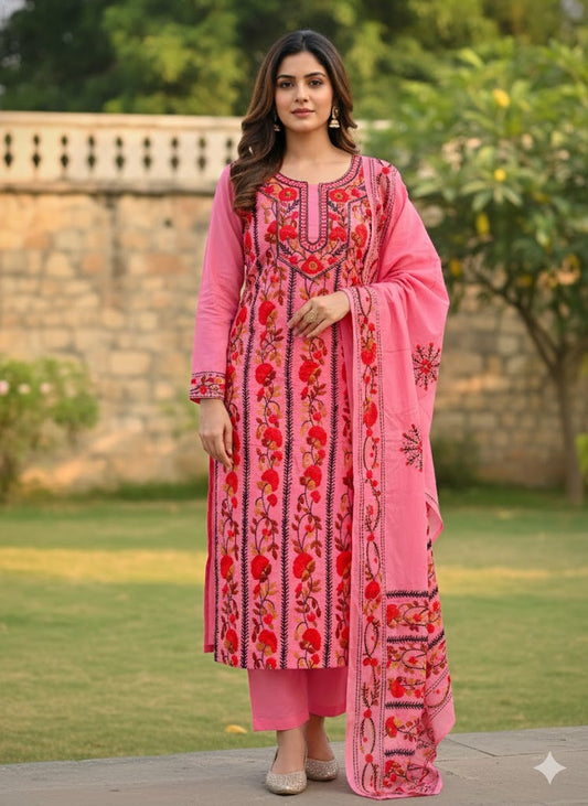 Chikonwala's Exclusive Hand Embroidered Fulkari Dress
