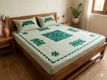 Chikonwala's Hand Pachwork Floral Design Bedsheet