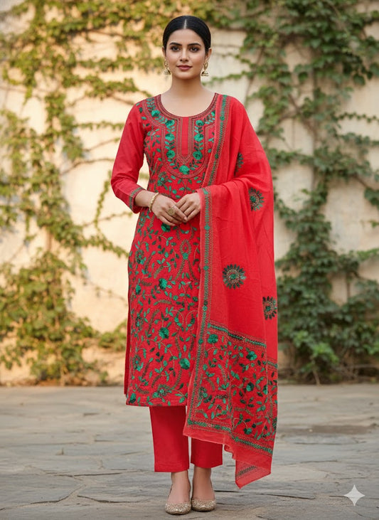 Chikonwala's Exclusive Hand Embroidered Fulkari Dress